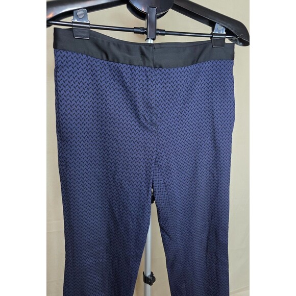 DKNY Midnight Blue Jacquard Dress Pants Size 4 Ankle Slim Trousers - 2010s - Picture 6 of 12